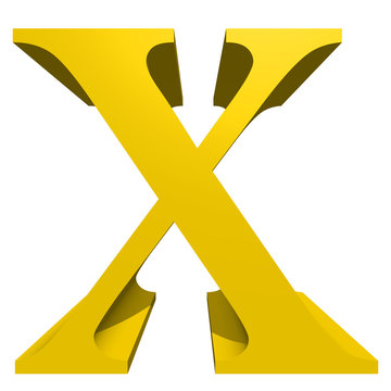 High resolution 3D yellow font isolated on white background