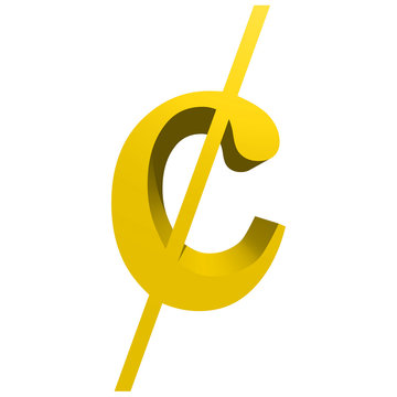 High resolution 3D yellow symbol isolated on white background