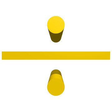 High resolution 3D yellow symbol isolated on white background