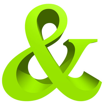 High resolution 3D green symbol isolated on white background