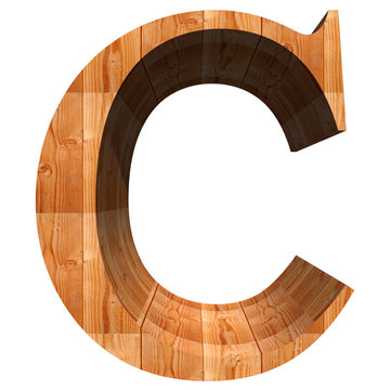 High resolution conceptual wood font isolated on white