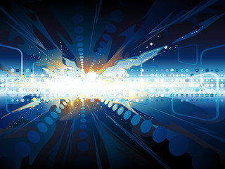 Leinwandbilder - Explosion of technology abstract background.