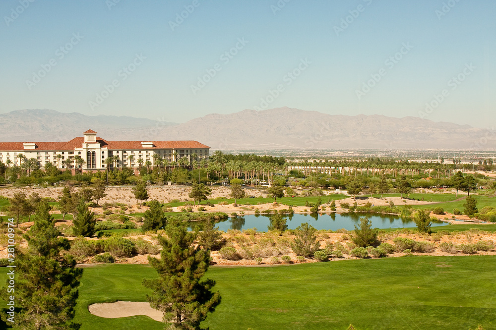 Resort Building at a Desert Golf Course Stock Photo | Adobe Stock