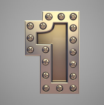 Metal font screw rivet