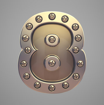 Metal font screw rivet
