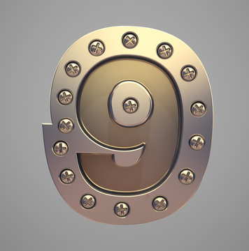 Metal font screw rivet