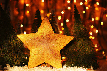 Wall Mural - Christmas tree star decoration