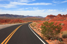 Road Through The Valley Of Fire In Nevada