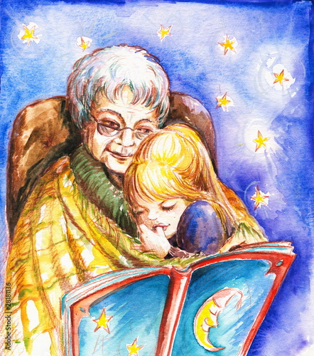 Obraz w ramie With grandmother
