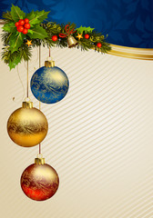 Poster - Christmas background with three balls