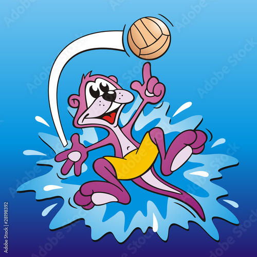 Foto-Fußmatte - Otter Water-Polo (von jokatoons)