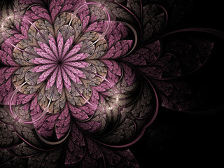 Wall Mural - Soft pink fractal flower
