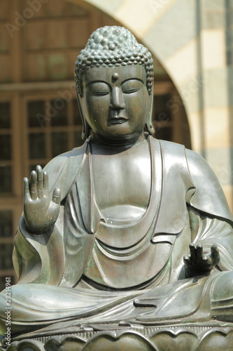 Naklejka - mata magnetyczna na lodówkę sculpture of Buddha, Bombay, India