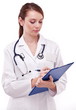 © volff - Doctor completing on medical card.