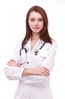 © volff - Portrait of positive young doctor (woman).