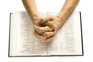 Sticker - Hands on bible