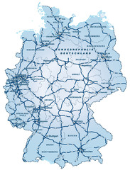  Deutschland mit Autobahnen ca 40cm x 52cm