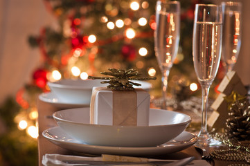 A decorated christmas dining table