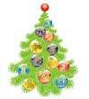 Christmas tree with Star Signs set