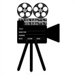 camera Movie Clapper Board, vector