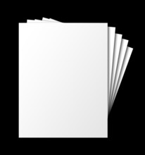 Fanned Or Stacked Papers, Isolated