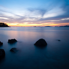  Sunset Long Exposure Ocean Rocks
