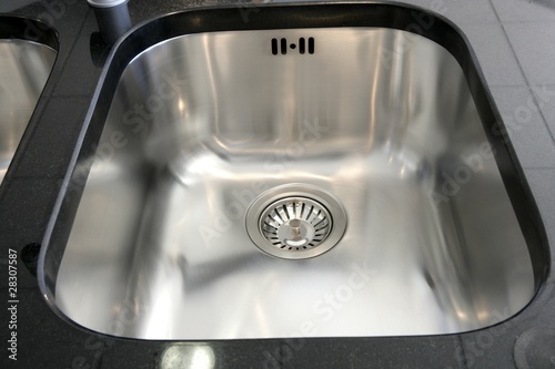Fotografía Kitchen silver sink modern stainless steel