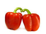 Fototapeta Kuchnia - Red bell pepper isolated on white background