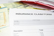 health insurance medical claim form, with medical bills
