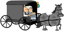 Amish Couple In A Buggy