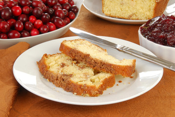 Wall Mural - Pound cake with cranberry sauce