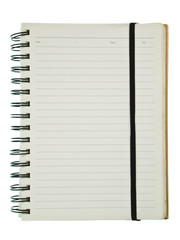 Wall Mural - White page spiral notebook with elastic