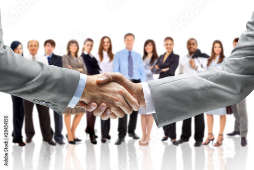 Tapeta ścienna na wymiar handshake isolated on business background