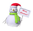 Snowman wishing merry Christmas