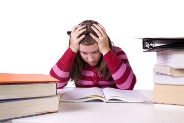 Young student studying for exams