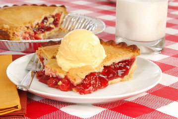 Poster - Cherry pie with ice cream