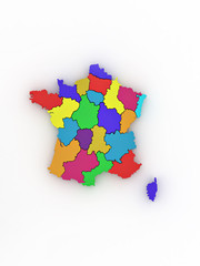  Three-dimensional map of France on white isolated background