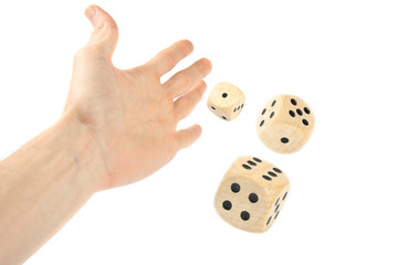 hand throwing dice