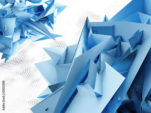 blue abstract corners on a light background