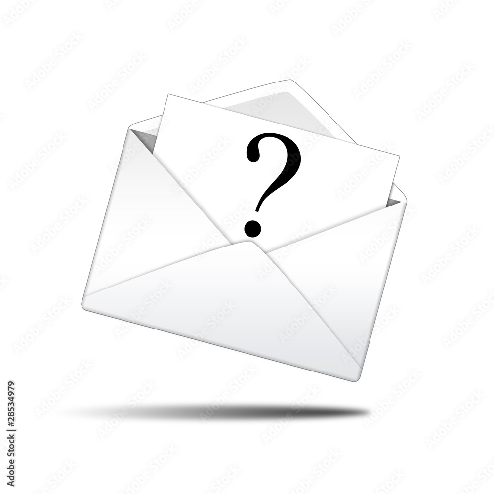 Icono sobre blanco con carta con signo interrogacion Stock Illustration |  Adobe Stock, image size:1000x1000