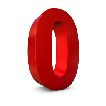Chiffre 0 3d rouge