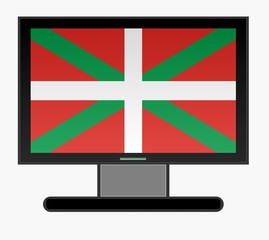 Poster - Drapeau du Pays Basque sur un écran de télévision	