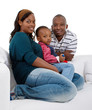 Young black family at home