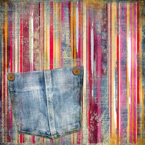 Fototapeta do kuchni vintage striped background with denim pocket