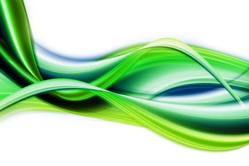Fototapete - Abstract green wave background design with space for your text