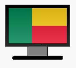 Wall Mural - Drapeau du Bénin sur un écran de télévision	