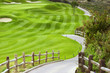 Wavy green golf field