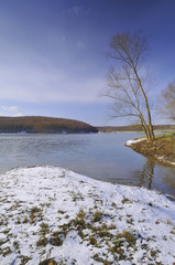 Wall Mural - View on the lake during the winter day