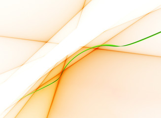 Poster - Orange surface with green curve