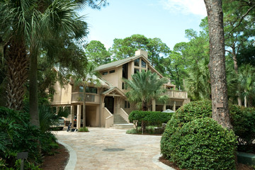 Wall Mural - Single Family Home, Driveway, Palms, Hilton Head Island, South C